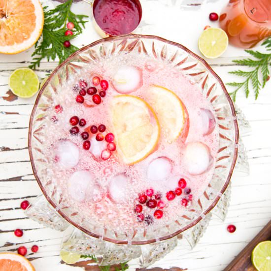Cranberry Citrus Paloma Punch - Recipe photo by ONEarmedMAMA