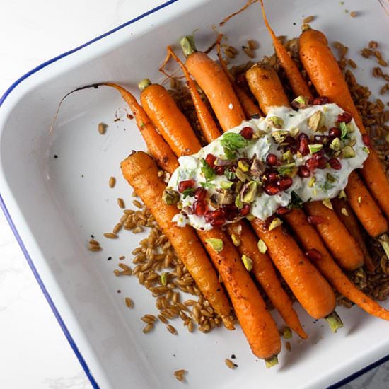 Roasted Baby Carrots with Farro - Recipe photo by The Home Cooks Kitchen