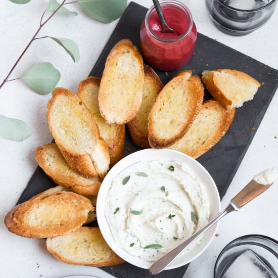 Ricotta Crostini w/ Cranberry Curd - Recipe photo by Zestful Kitchen