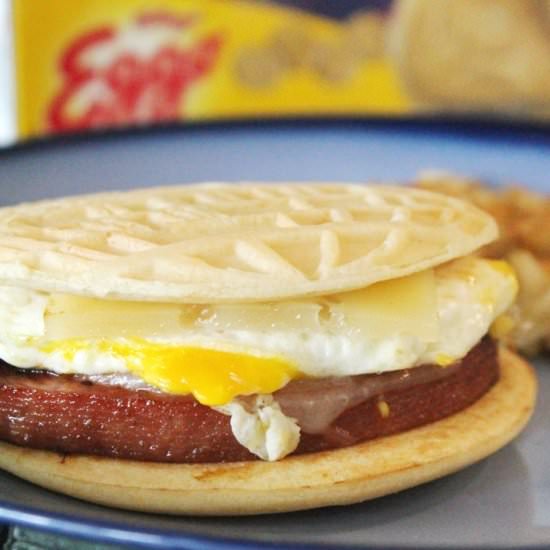 Ham, Egg & Cheese Pancake Sandwich - Recipe photo by TheSpiffyCookie
