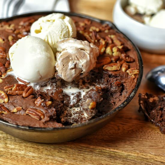 Double Chocolate Skillet Brownie - Recipe photo by dudethatcookz