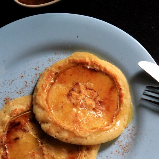 Eggless Apple Upside Down Pancake - Recipe photo by firsttimercook
