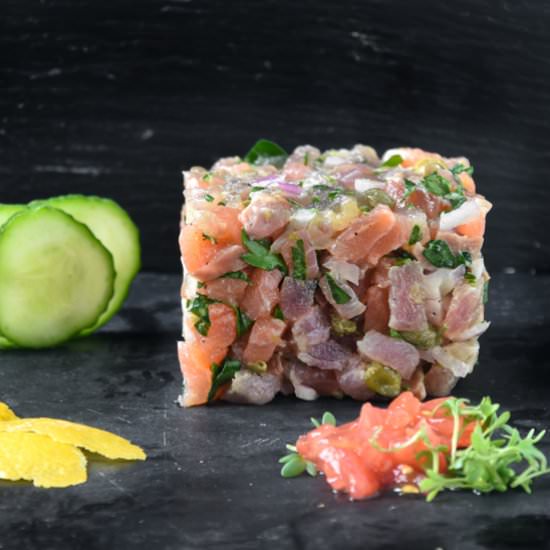 Tuna and salmon tartar - Recipe photo by Exquisit