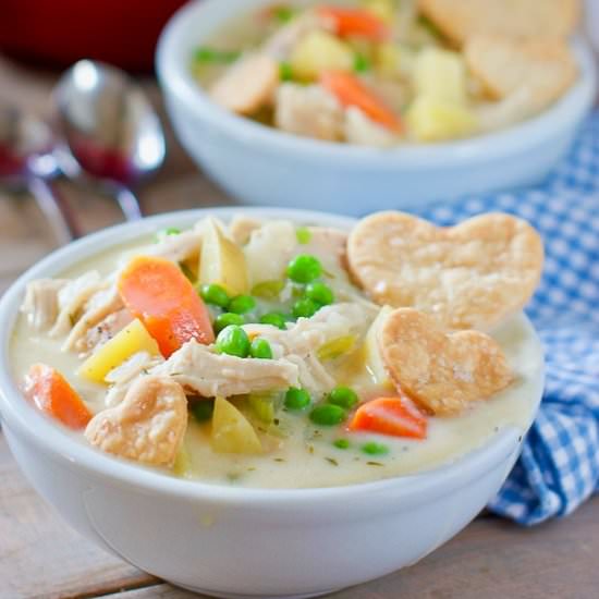 Chicken or Turkey Pot Pie Soup - Recipe photo by laughingspatula.com
