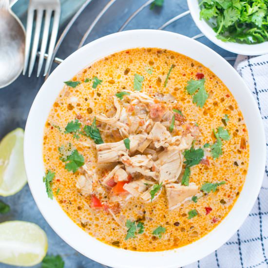 Slow Cooker Mexican Chicken Soup - Recipe photo by Theflavoursofkitchen