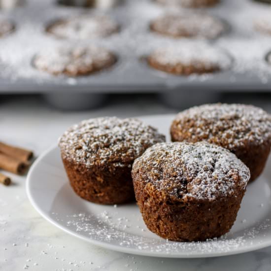 Oatmeal Flax Gingerbread Muffins - Recipe photo by spinach4breakfast