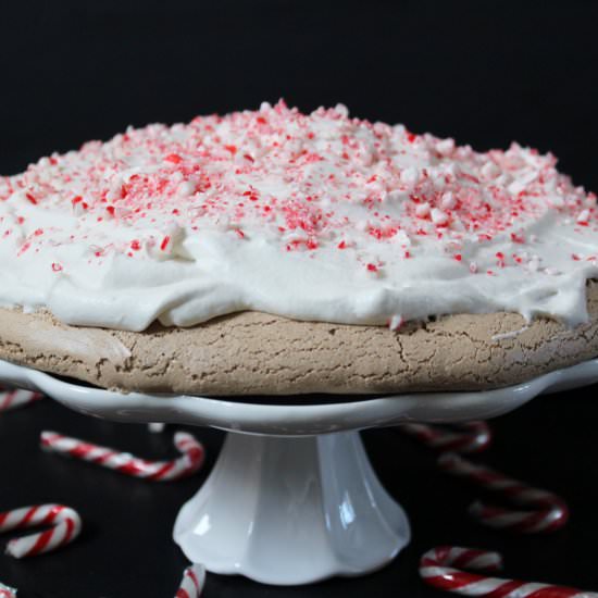 Peppermint Mocha Pavlova - Recipe photo by zestandsimmer