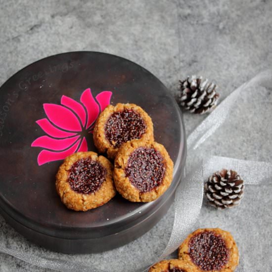 chia jam thumb print cookies - Recipe photo by easyfoodsmith