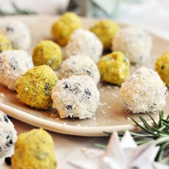 Pistachio Blueberry Truffles - Recipe photo by The Histamine Friendly Kitchen