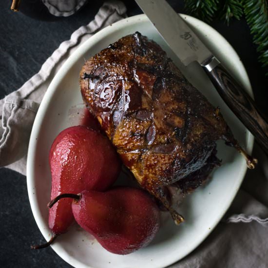 Roasted Duck with Mulled Wine Glaze - Recipe photo by Wild and Whole
