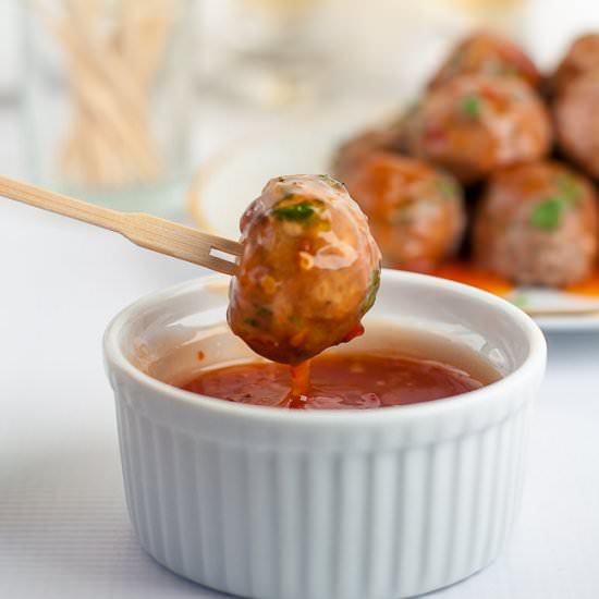 Spicy Thai Turkey Cocktail Meatball - Recipe photo by Flavour and Savour