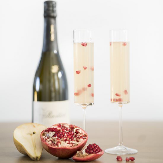 Pomegrante Pear & Prosecco Cocktail - Recipe photo by PatternsandProsecco