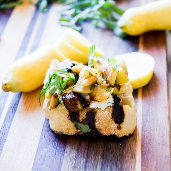 Easy Yellow Squash Bruschetta - Recipe photo by The Vanilla Plum