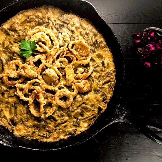 Smothered Green Bean Casserole - Recipe photo by asprinklingofcayenne