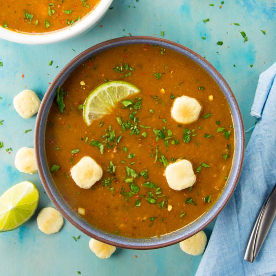 Cheesy Guajillo Potato Soup - Recipe photo by ChiliPepperMadness
