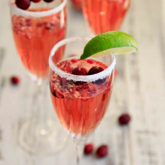 Cranberry Pomegranate Prosecco - Recipe photo by trialandeater