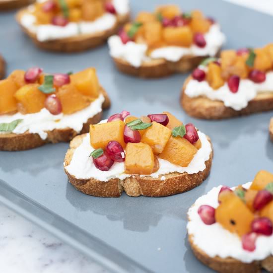 Butternut Squash Crostini - Recipe photo by Pretty in Pistachio