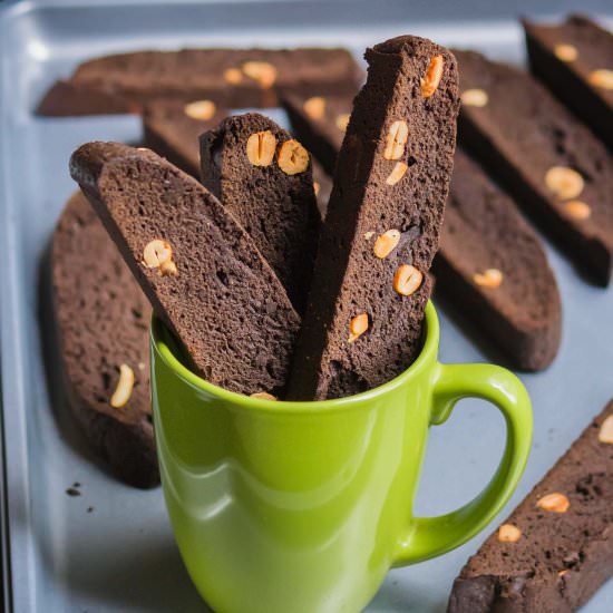 Chocolate and Cashew Biscotti - Recipe photo by Palaharam