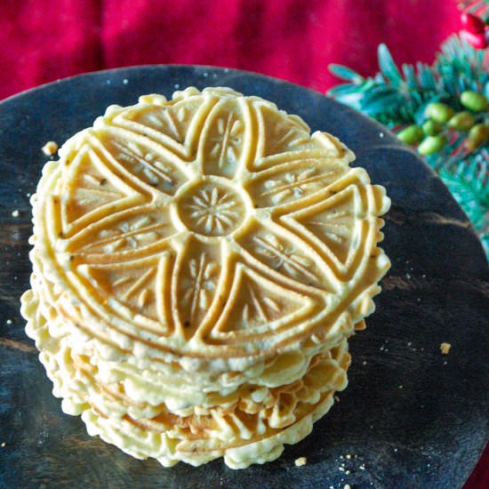Aunt Edna's Pizzelle - Recipe photo by mealsheelsandcocktails