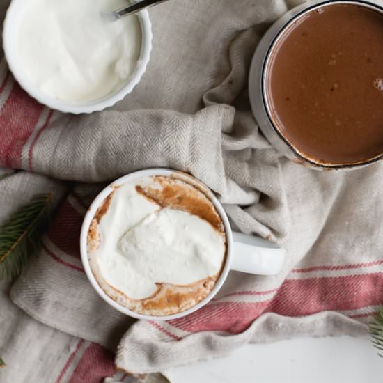 Salted Peanut Butter Hot Chocolate - Recipe photo by coffeeandcrumbs