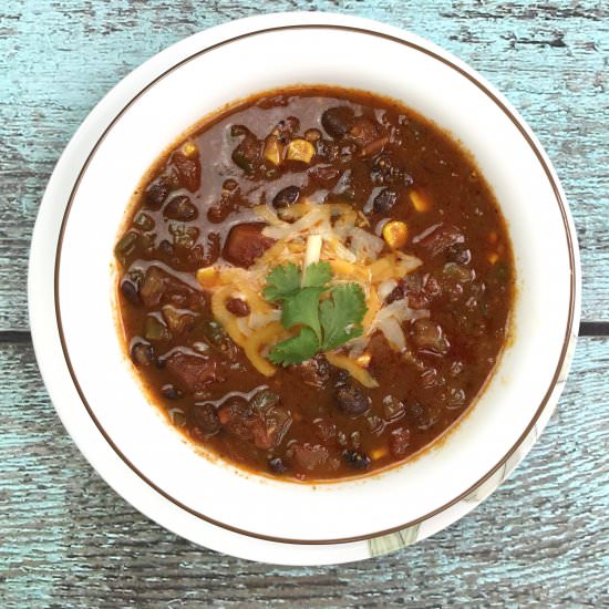 Black Bean Chili in Instant Pot - Recipe photo by Spice Cravings