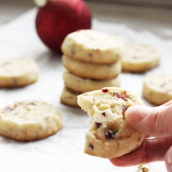 Cranberry Orange Almond Shortbread - Recipe photo by Craving Something Healthy
