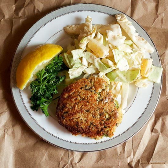 Crab Cakes and Pineapple Coleslaw - Recipe photo by SweetenedEndeavors