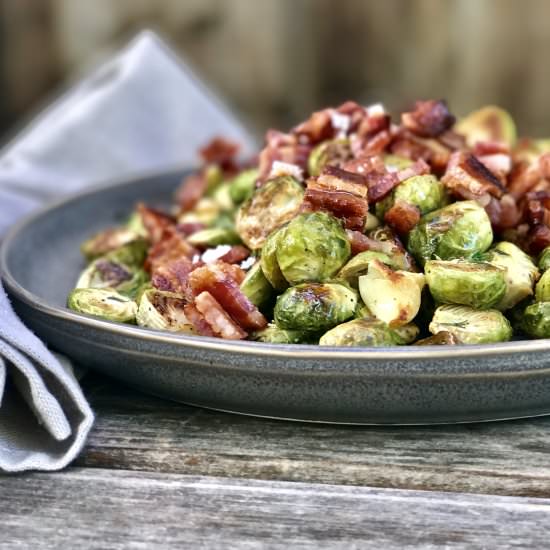 Brussels sprouts With Maple Bacon - Recipe photo by simmerandsauce