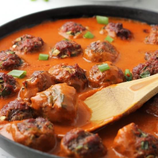 Thai Coconut Curry Meatballs - Recipe photo by TheNourishedFamily