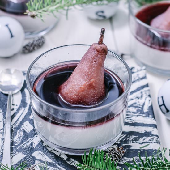 Panna Colada with Poached Pears - Recipe photo by Pale0-ish
