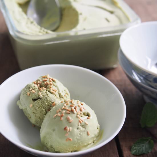 Green Tea Ice Cream - Recipe photo by Bake With Paws