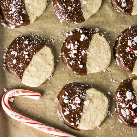 Candy Cane Shortbread Cookies - Recipe photo by eatlovenamaste