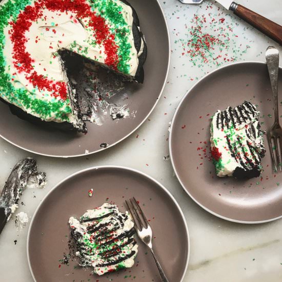 Chocolate Eggnog Icebox Cake - Recipe photo by jessie sheehan bakes