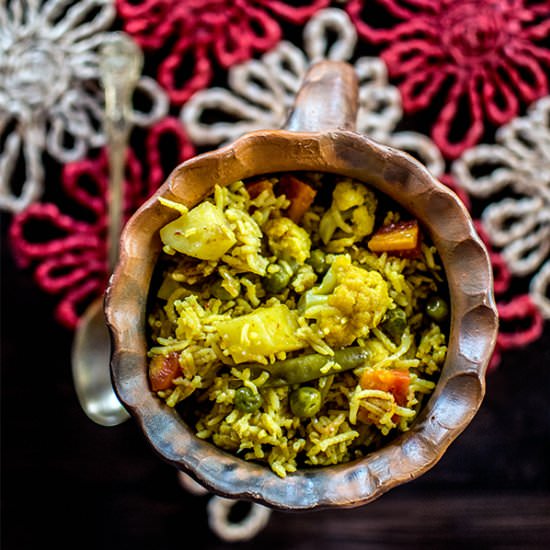 Awadhi Vegetable Tehri - Recipe photo by Debjanir Rannaghar