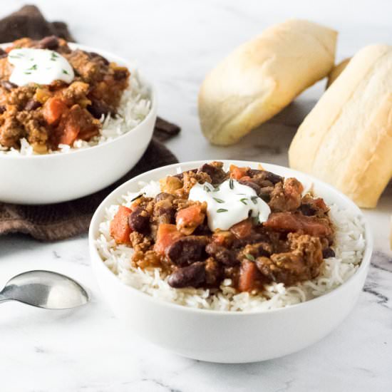 Chili & Rice - Recipe photo by Fox Valley Foodie