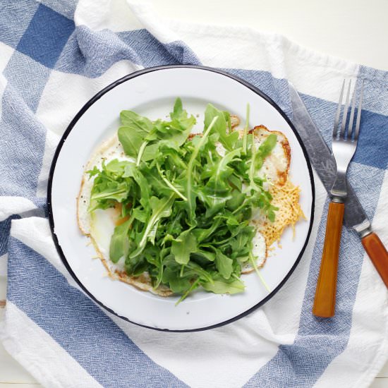 Fried Eggs with Parmesan Frico - Recipe photo by sheri silver