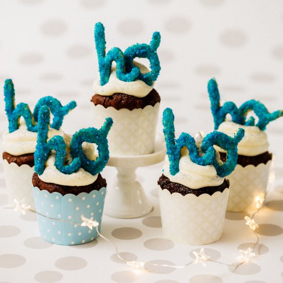 HoHo Gingerbread Spice Cupcakes - Recipe photo by The Sweet Nerd