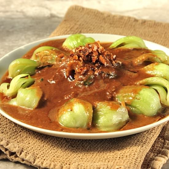 sesame sauce drizzled bok choy - Recipe photo by vforveggy