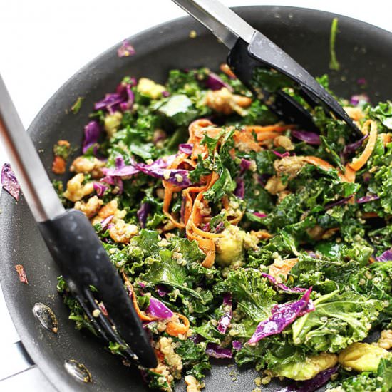 Kale, Carrot, & Cabbage Salad - Recipe photo by 3ScoopsofSugar