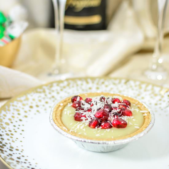 Pomegranate Coconut Pudding Pies - Recipe photo by pepperspennies