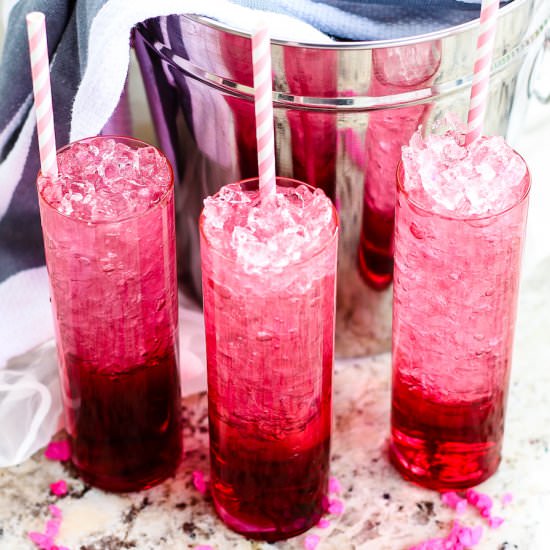 New Year’s Pink Italian Ice Drink! - Recipe photo by BriteandBubbly