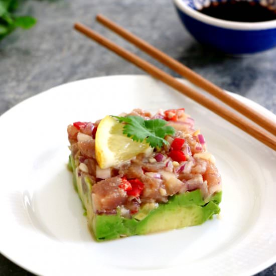 Tuna Tartare with Ginger Soy Dressing - Recipe photo by Dels cooking twist