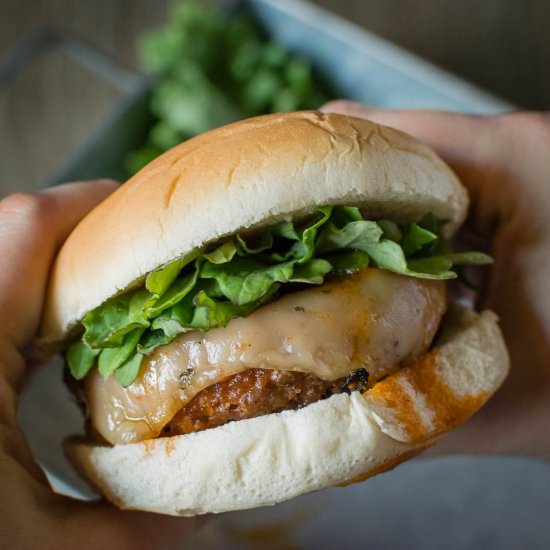 Buffalo Kale Beyond Meat Burger - Recipe photo by GeeksWhoEat