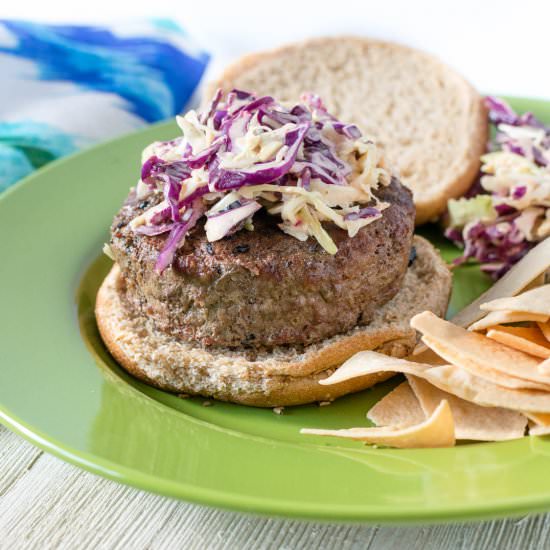 Smoky Chipotle Slaw Burger - Recipe photo by GeeksWhoEat