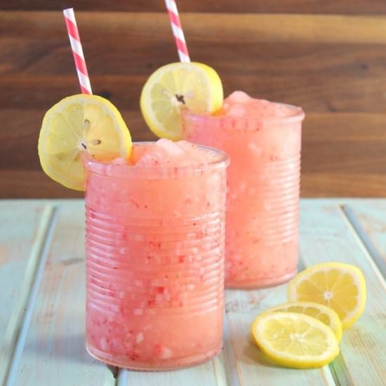 Strawberry Lemonade Moscato Slushie - Recipe photo by missinthekitchen