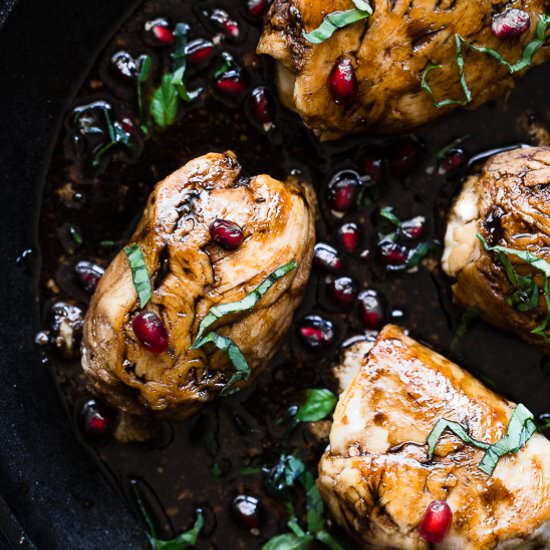 Pomegranate Balsamic Chicken - Recipe photo by foodfaithfitness
