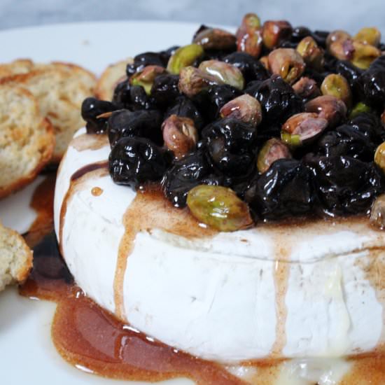Brie with Cherries & Pistachios - Recipe photo by zestandsimmer