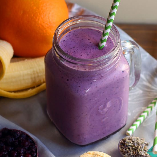 Wild Blueberry Lavender Smoothie - Recipe photo by AmyGorinNutrition