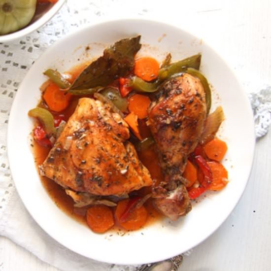 Roasted Chicken Legs with Garlic - Recipe photo by adinutza