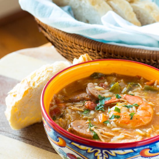 Creole Chicken, Sausage, Shrimp Gumbo - Recipe photo by No Plate Like Home